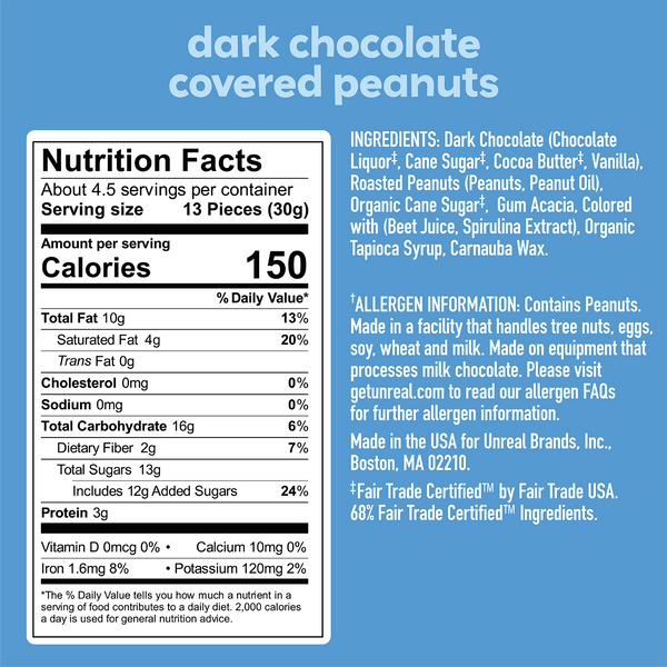 UnReal Dark Chocolate Crispy Quinoa Gems Pouch Bag 5oz (6ct)