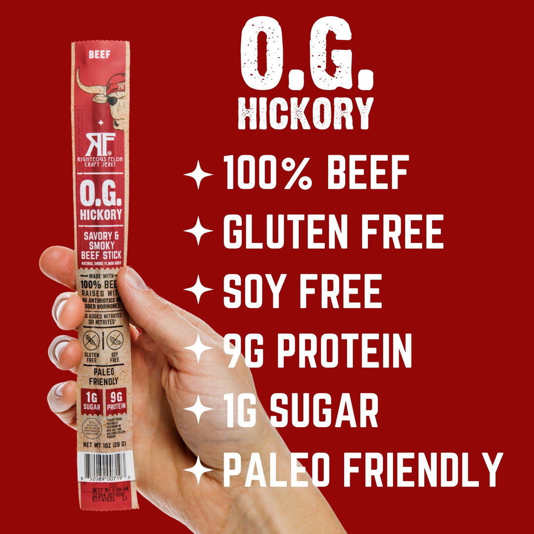 Righteous Felon O.G. Hickory Beef Stick Multipack Pouch 6oz (8ct)