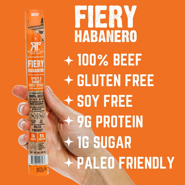 Righteous Felon Fiery Habanero Beef Stick Multipack Pouch 6oz (8ct)