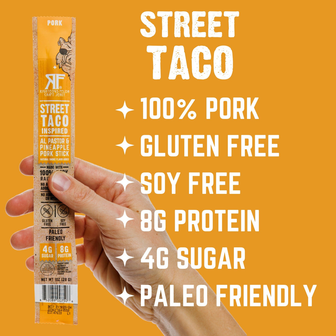 Righteous Felon Street Taco Pork Stick Multipack Pouch 6oz (8ct)