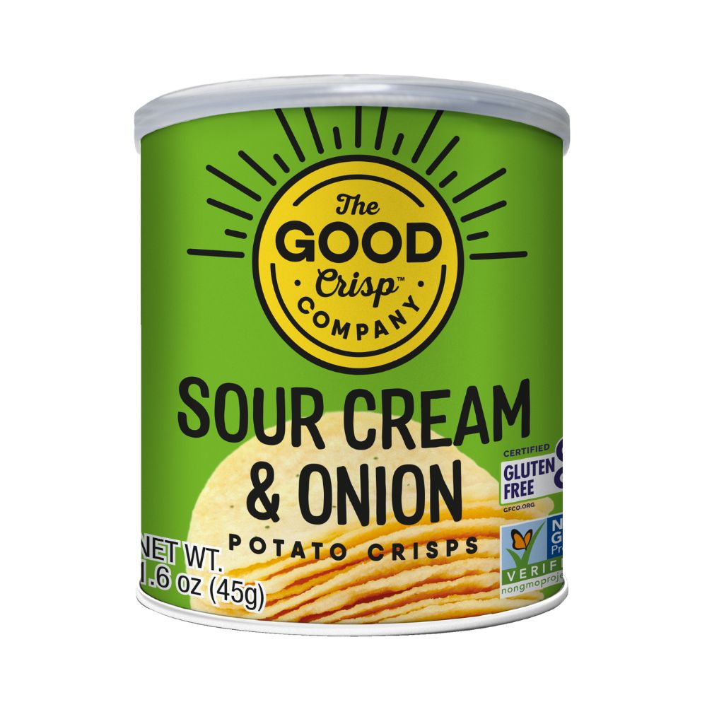 The Good Crisp Sour Cream & Onion Potato Crisps Grab & Go Can 1.6oz (12ct)