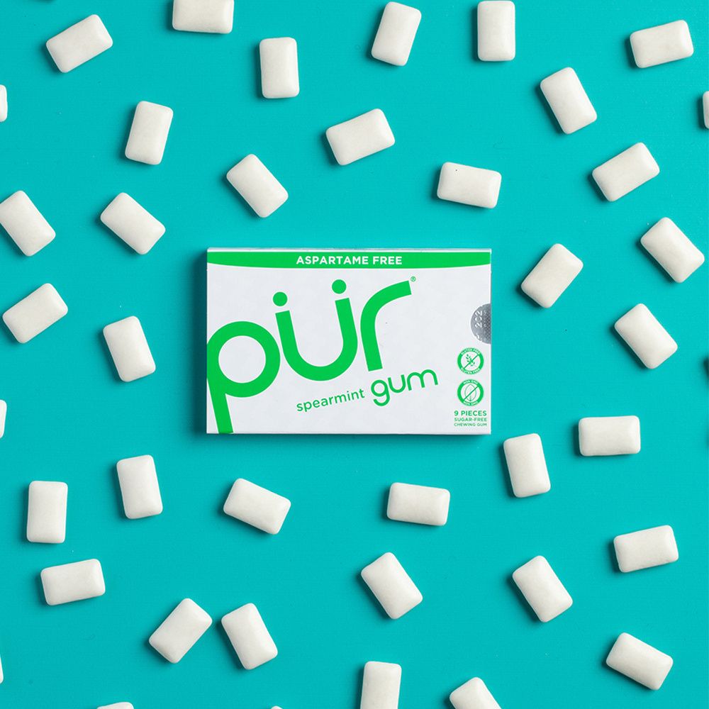 PUR Spearmint Gum Blister Pack 9pc