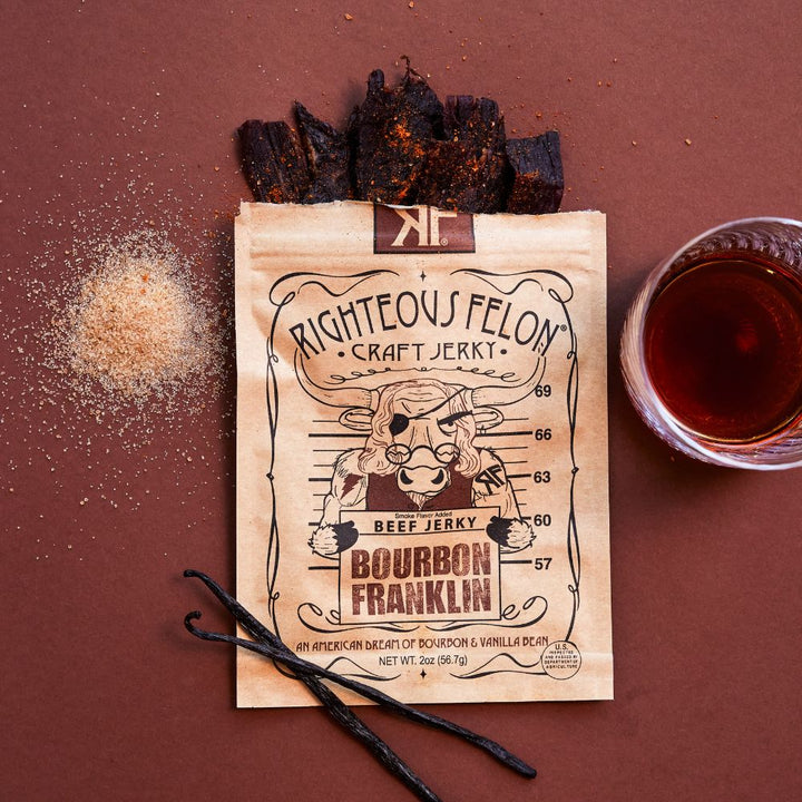 Righteous Felon Bourbon Franklin Beef Jerky 2oz (8ct)