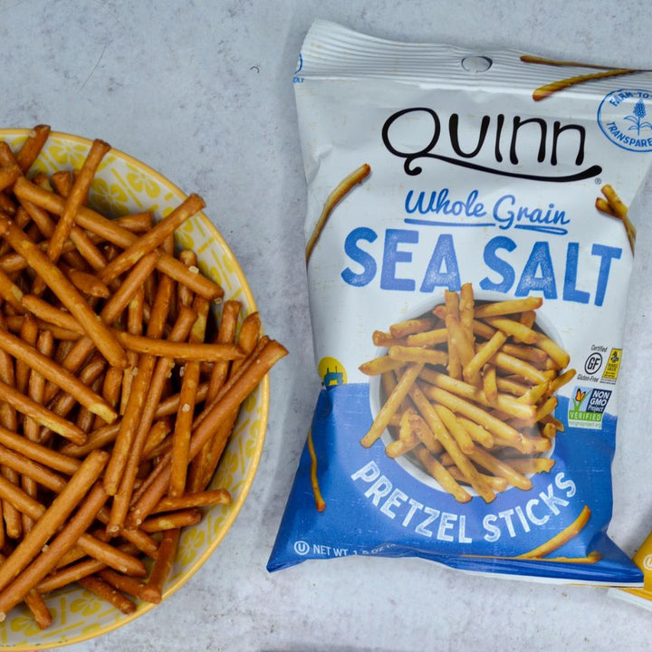 Quinn Whole Grain Sea Salt Pretzel Sticks 1.5oz  lifestyle image