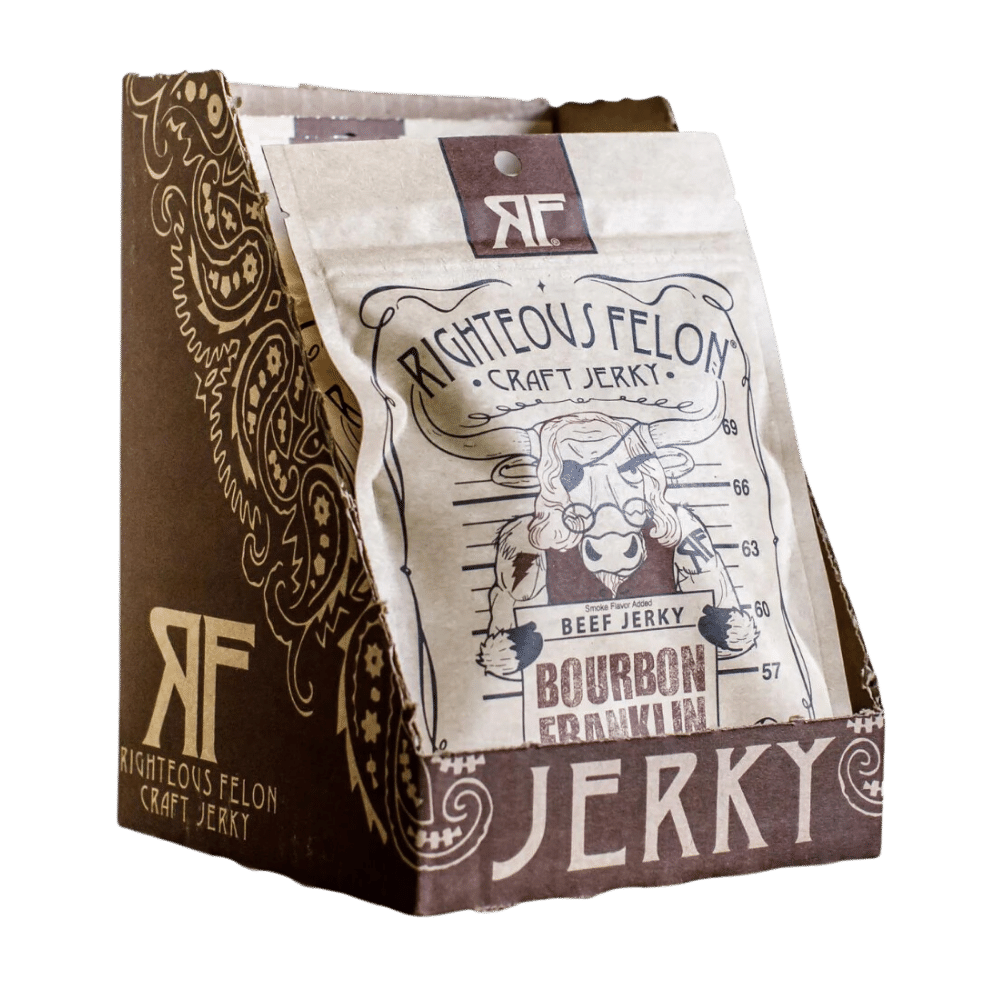 Righteous Felon Bourbon Franklin Beef Jerky 2oz (8ct)