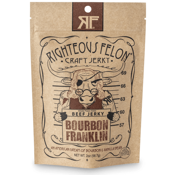 Righteous Felon Bourbon Franklin Beef Jerky 2oz (8ct)