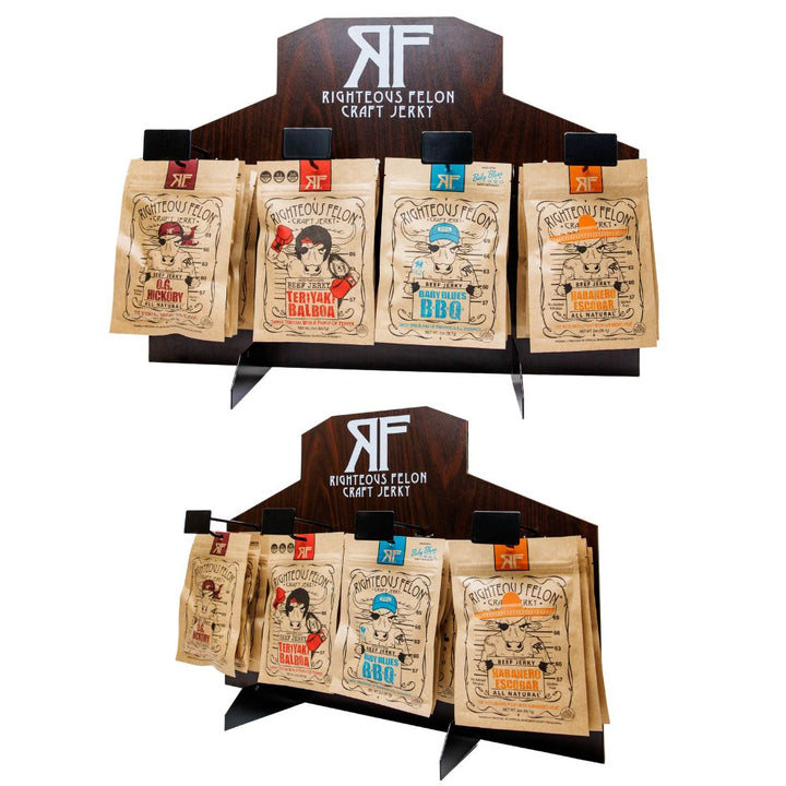 Righteous Felon Beef Jerky Lineup + Countertop Display