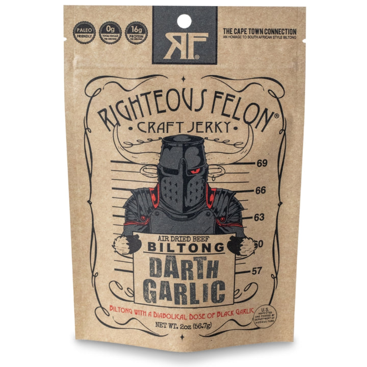 Darth Garlic Beef Biltong 2oz Front of Bag