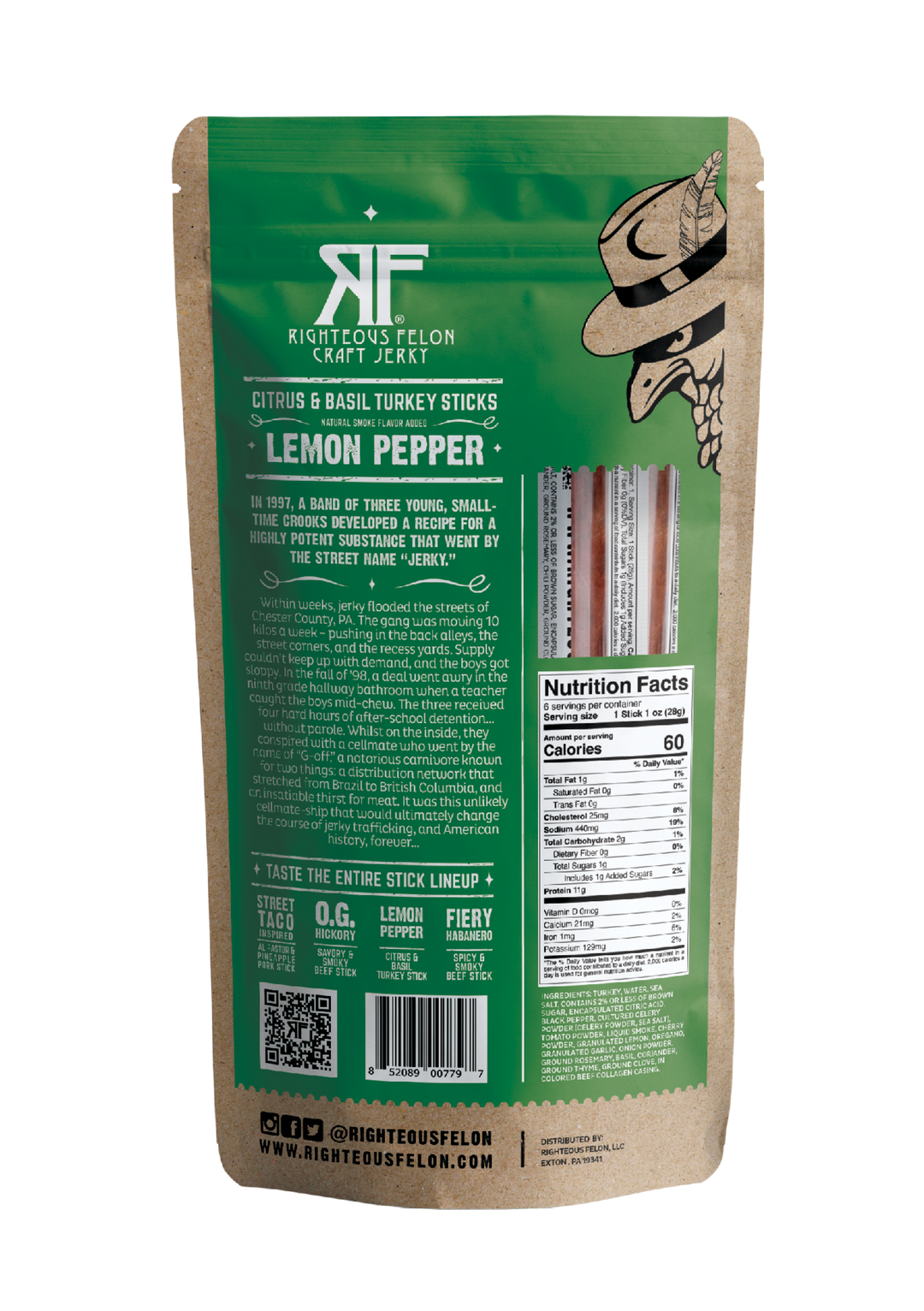 6ct Pouch RF Lemon Pepper Turkey Stick 1oz (8ct)