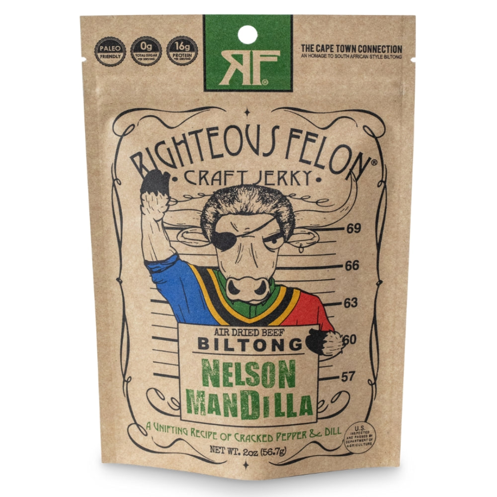 Nelson Mandilla Biltong 2oz Front Of Bag