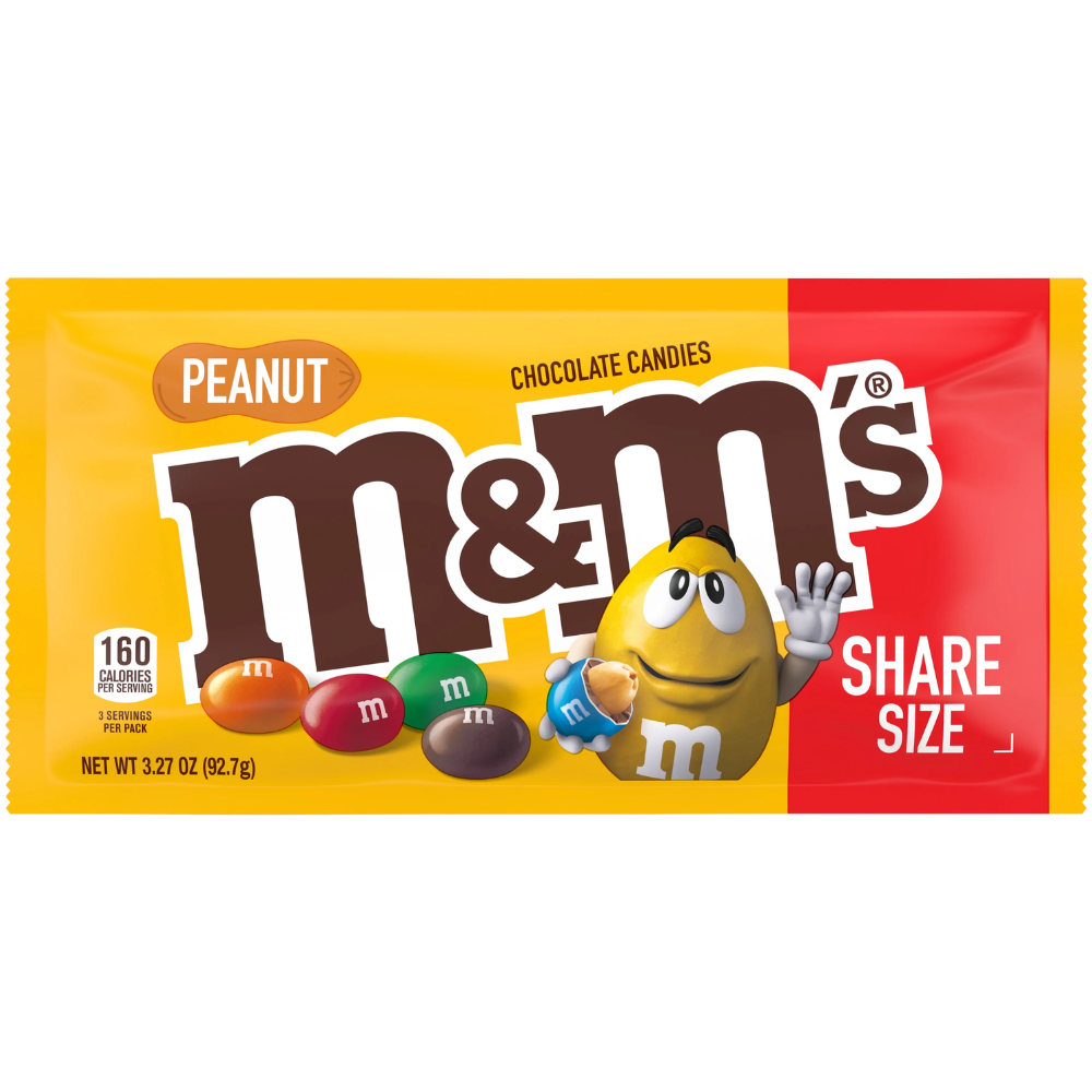 peanuts m&ms share size, 3.27oz