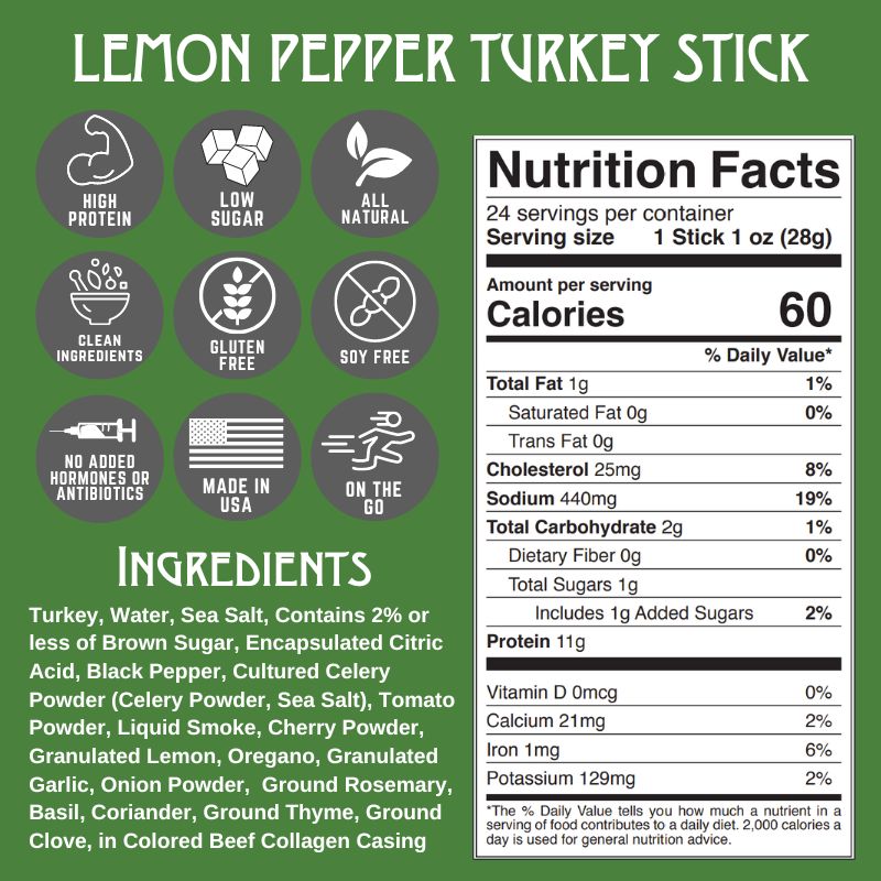 6ct Pouch RF Lemon Pepper Turkey Stick 1oz (8ct)