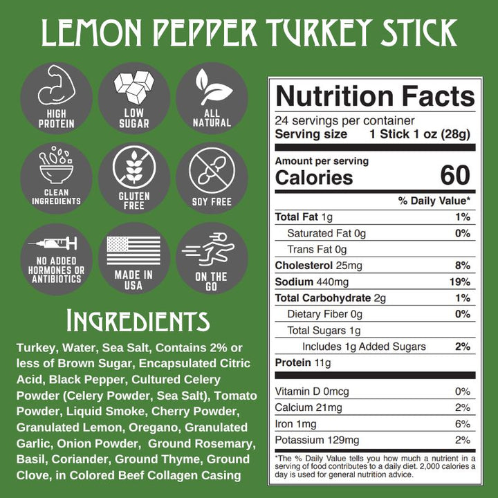 6ct Pouch RF Lemon Pepper Turkey Stick 1oz (8ct)