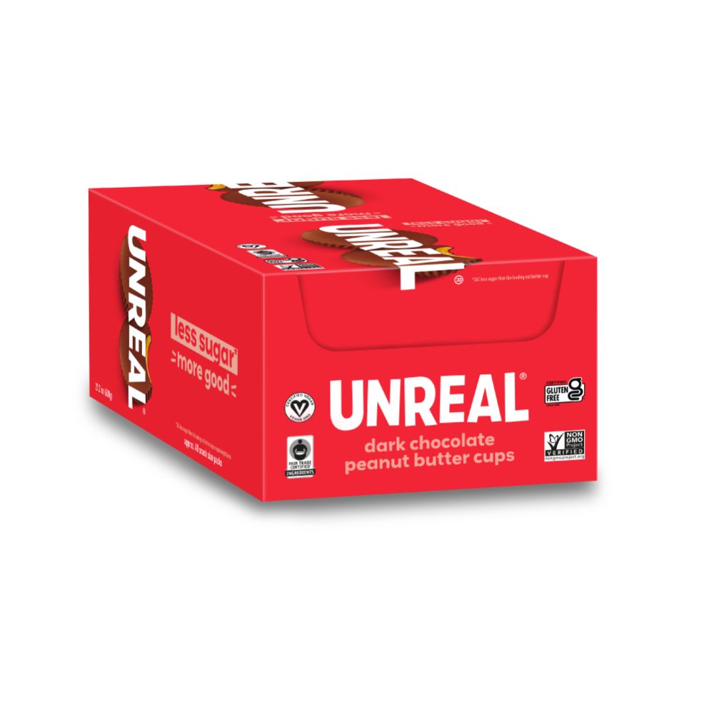 Closed Case UnReal Mini Dark Chocolate Peanut Butter Cups 0.5oz