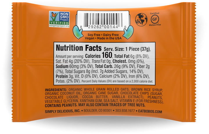 Bobo's Peanut Butter Chocolate Chip Oat Bites 1.3oz (25ct)