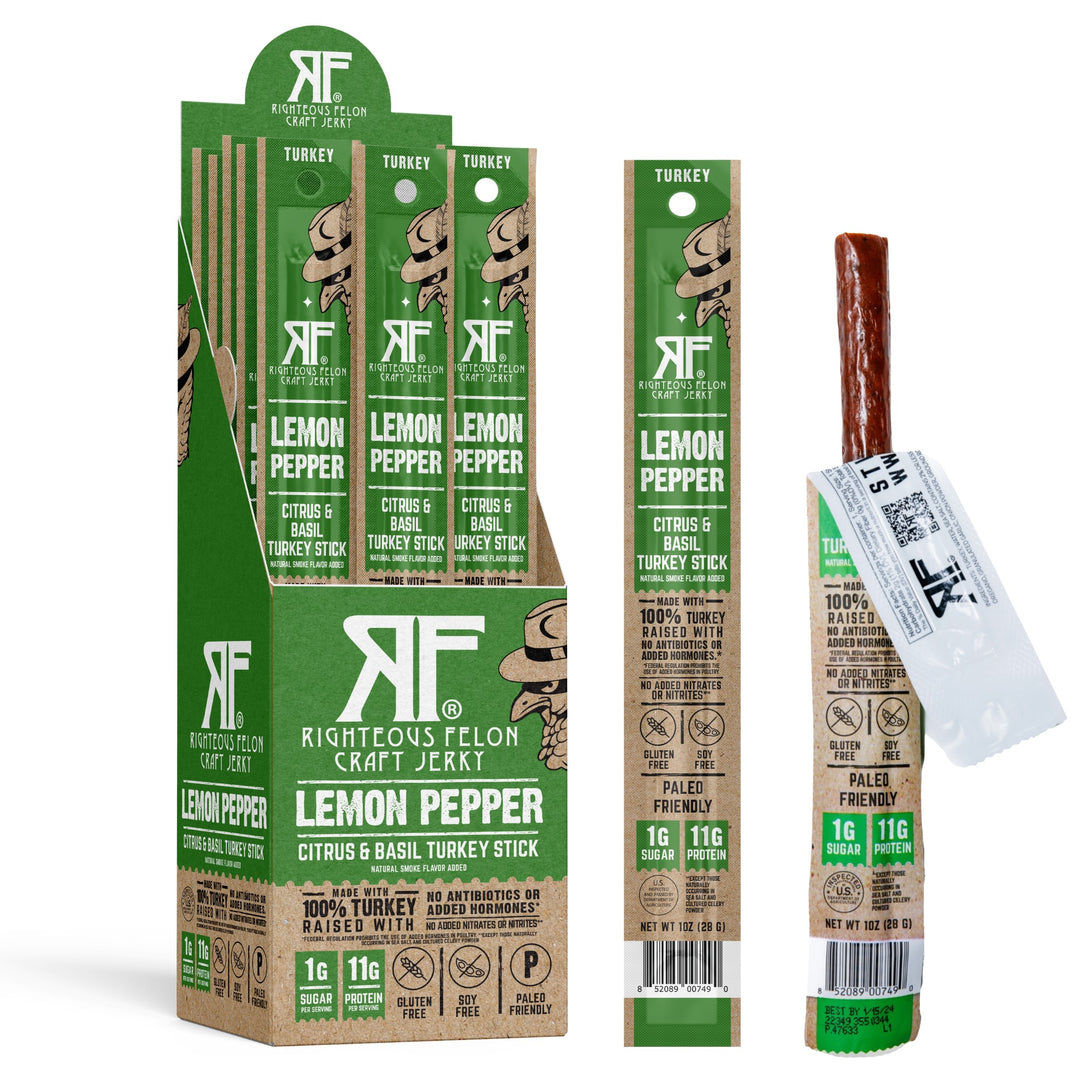 Righteous Felon Lemon Pepper Turkey Stick 1oz (24ct)