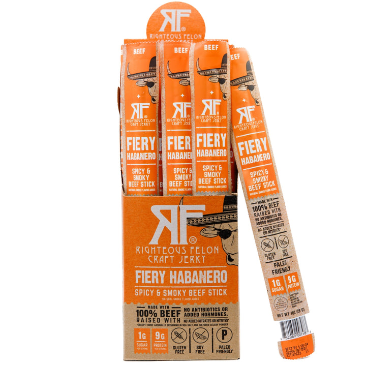 Righteous Felon Fiery Habanero Beef Stick 1oz (24ct)