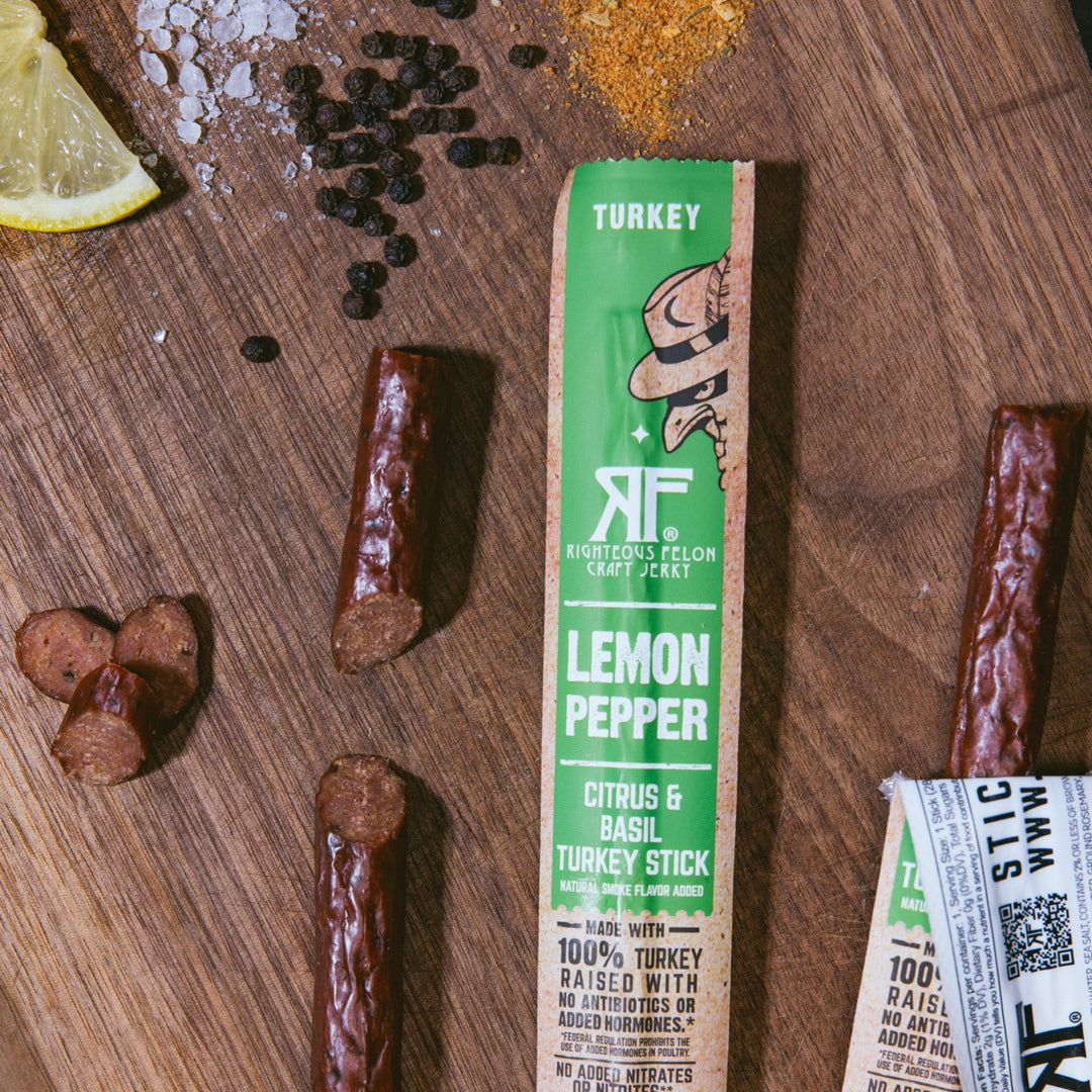 lemon pepper turkey sticks up close