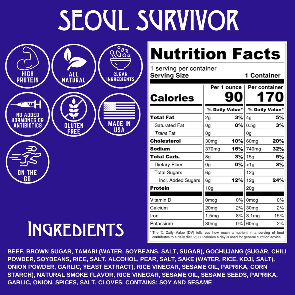 Seoul Survivor Korean Barbecue Beef Jerky 2oz (8ct)